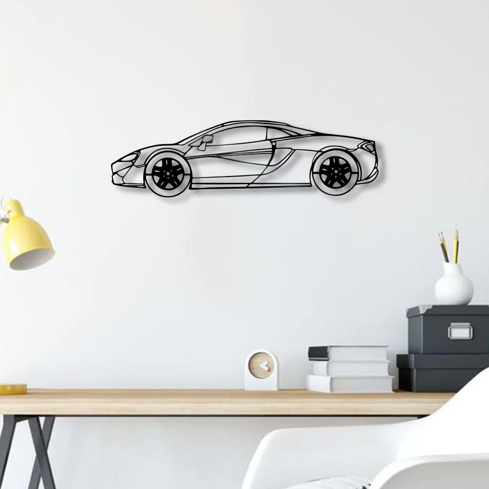 McLaren 570s Wall Art Plaque Black Letter Silhouette