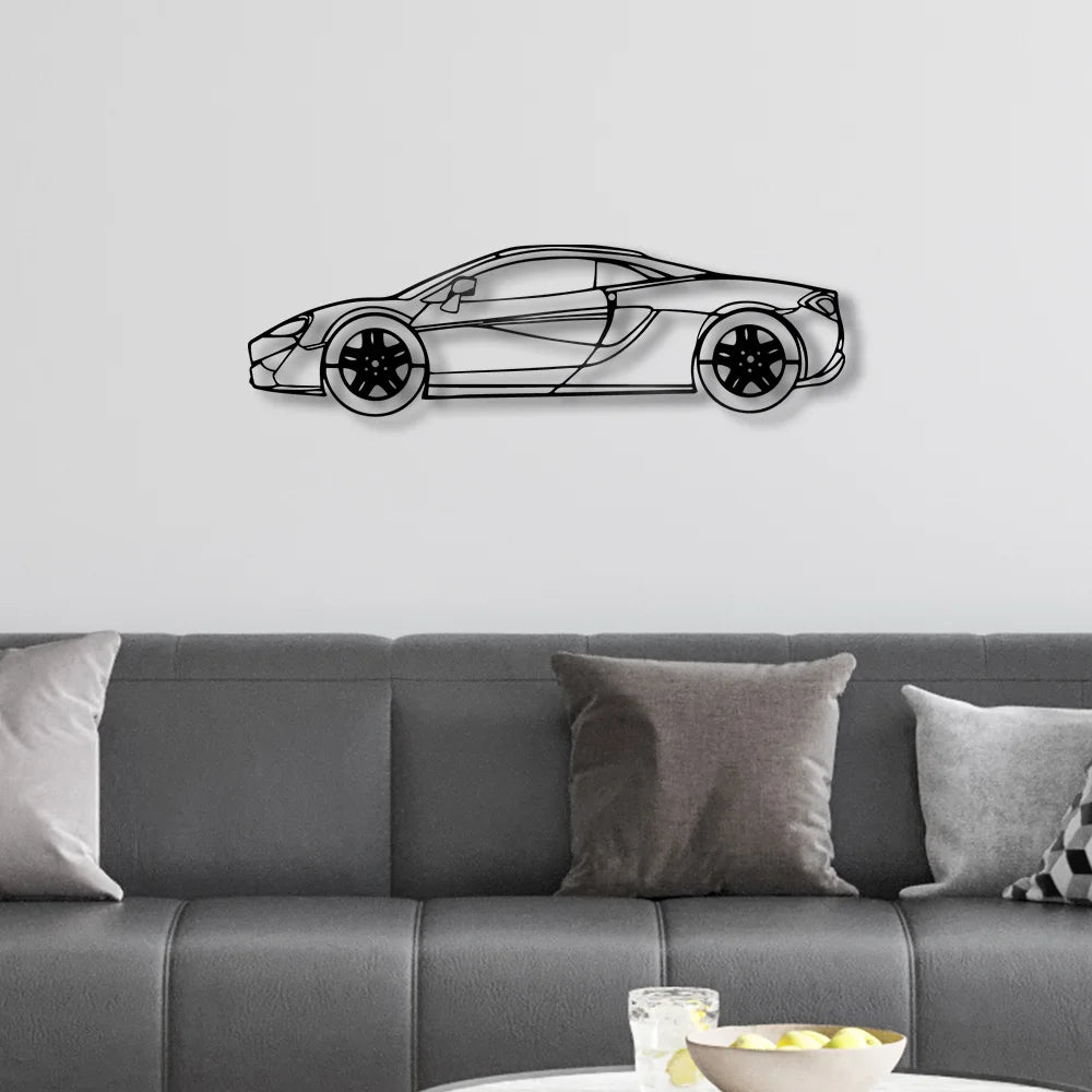 McLaren 570s Wall Art Plaque Black Letter Silhouette
