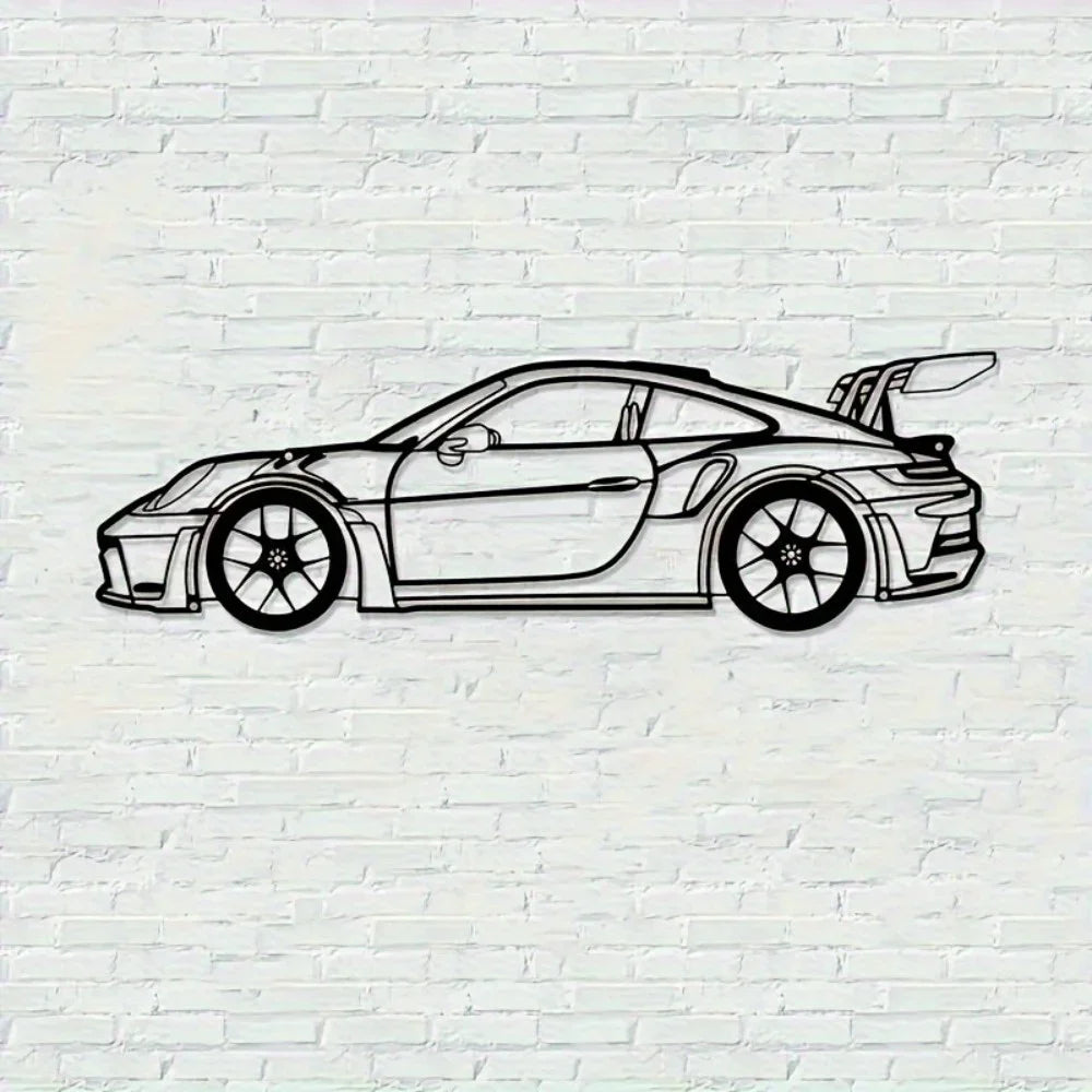 911 GT3RS Car Silhouette Metal