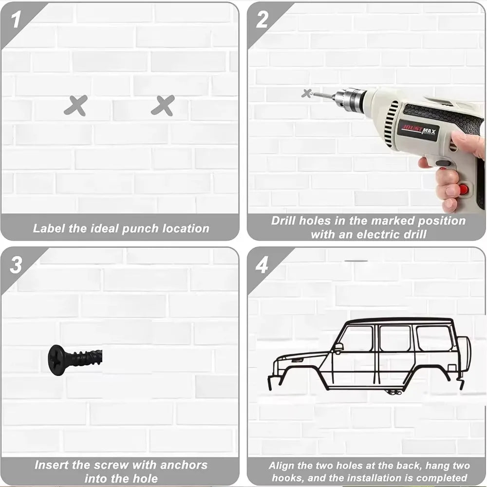 G63 Car Silhouette Metal Wall Art