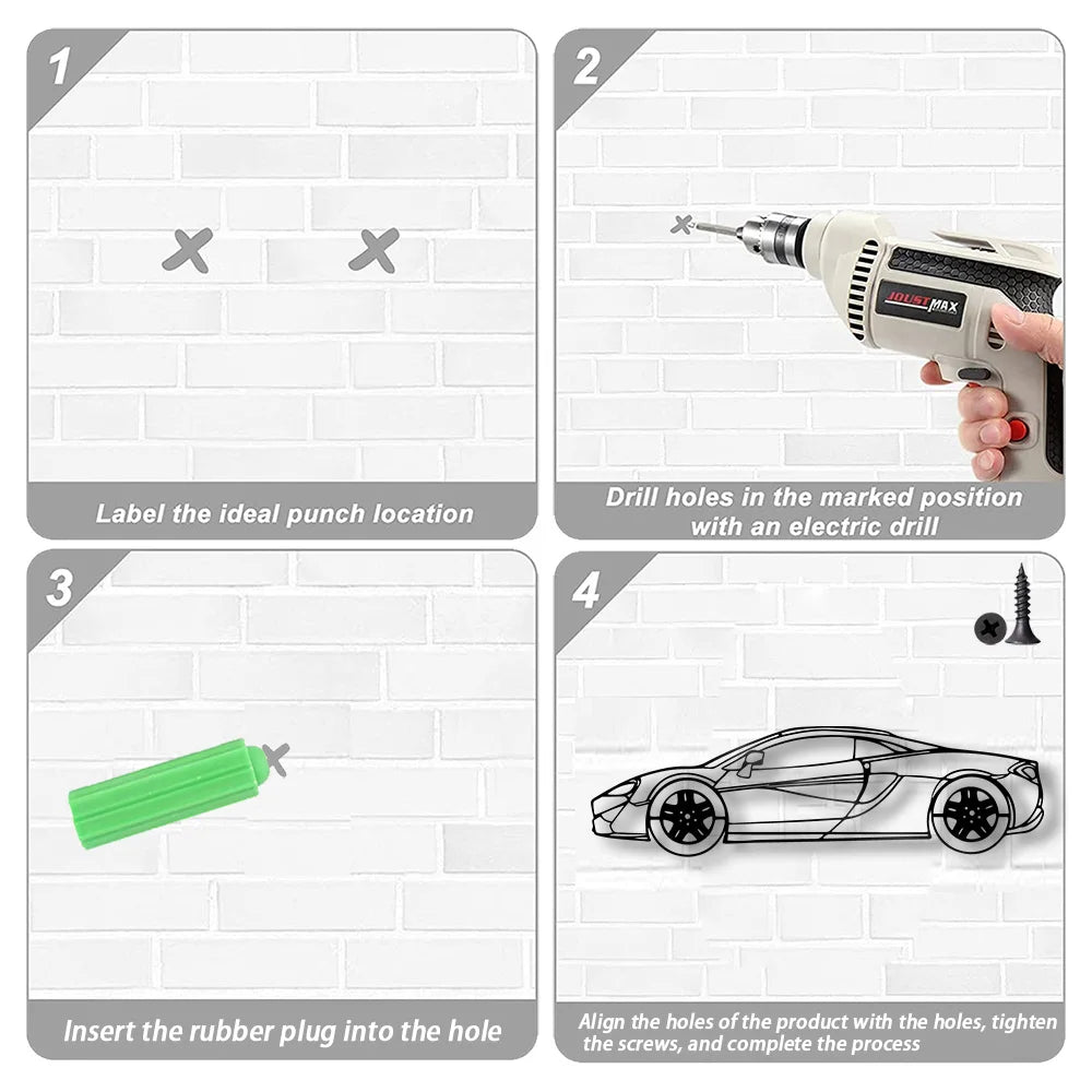 McLaren 570s Wall Art Plaque Black Letter Silhouette