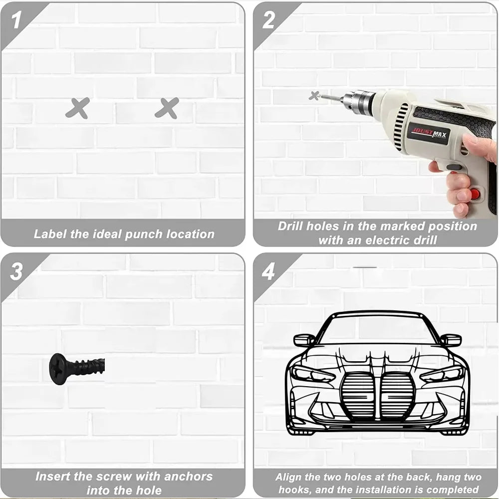 G80 M3 Metal Car Silhouette