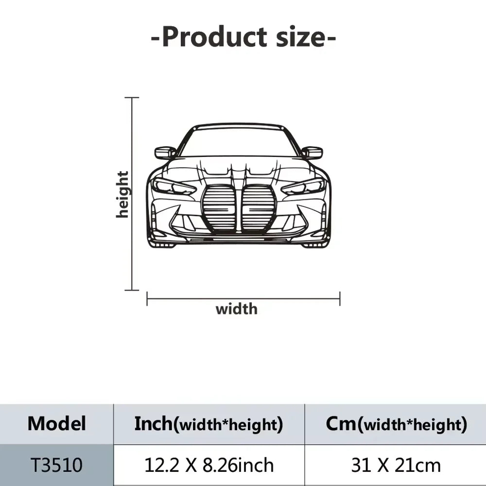 G80 M3 Metal Car Silhouette
