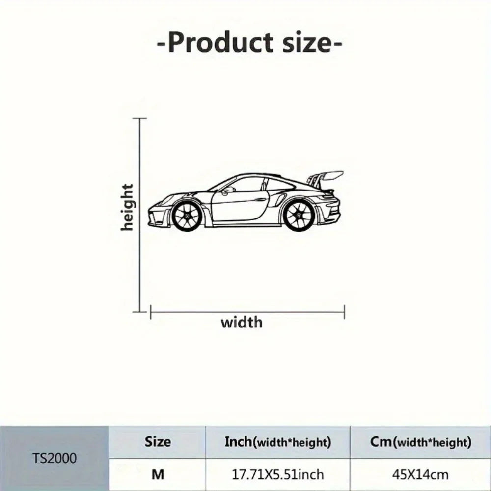 911 GT3RS Car Silhouette Metal